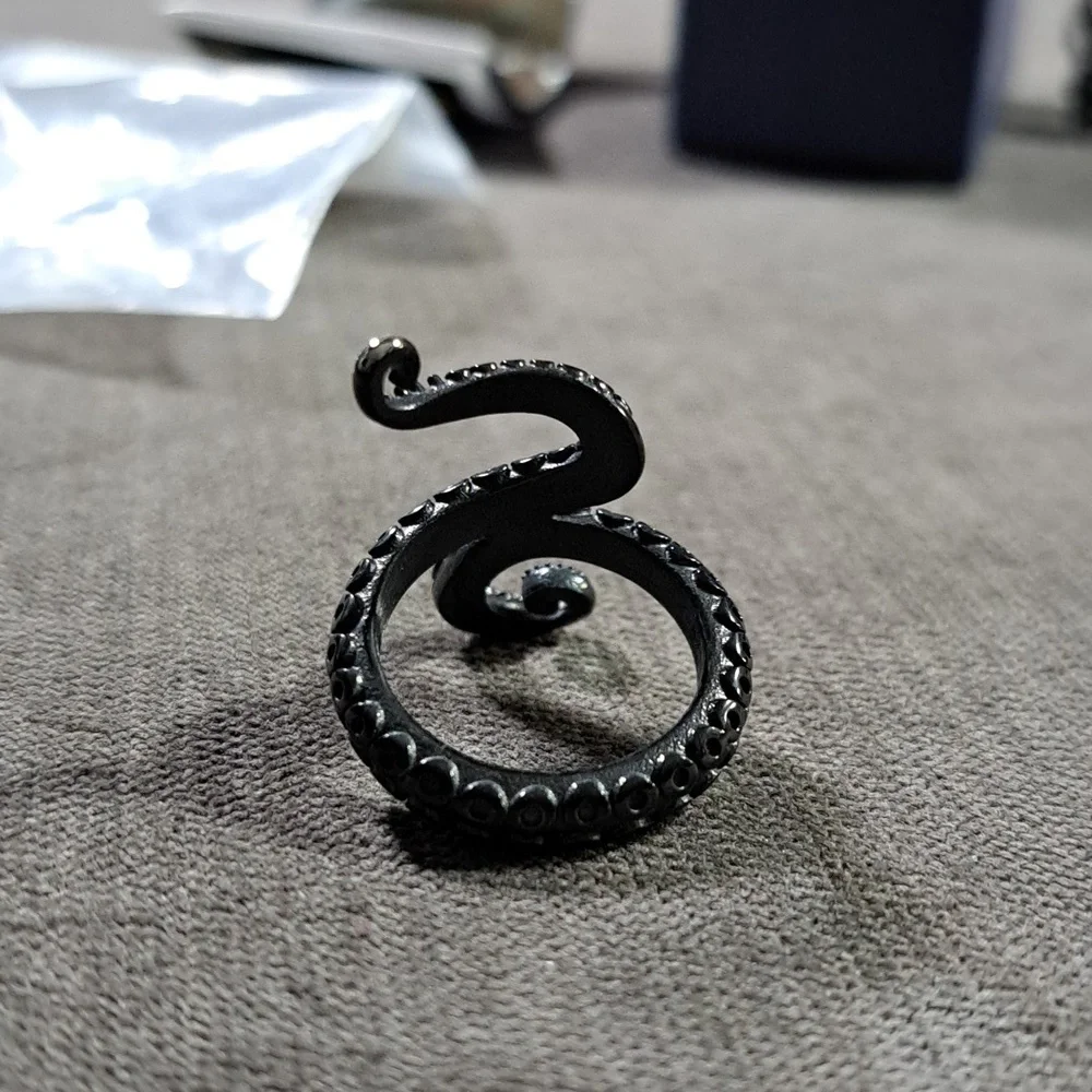ChainsHouse Octopus Tentacles Stainless Steel Black Ring NEW IN BOX US 7 - Picture 4 of 10